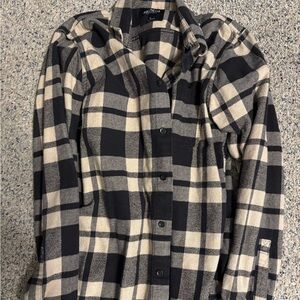 Hollister Black and Cream Checkered Shirt